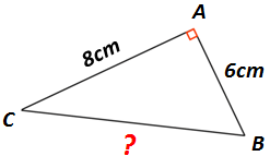 application théorème de Pythagore Calcul hypoténuse