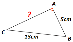 théorème de Pythagore Calcul longueur de l' un des 2 côtés de l' angle droit