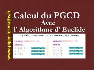 PGCD et Algorithme d' Euclide