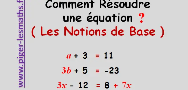 les notions de bases sur comment résoudre une équation