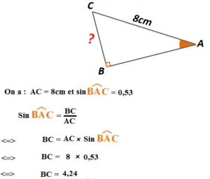 trigonométrie et le calcul du sinus