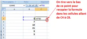 les formules de tableur