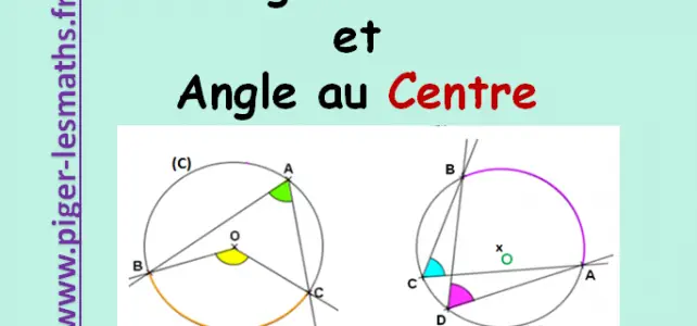 propriété qui relie l'angle inscrit et l'angle au centre