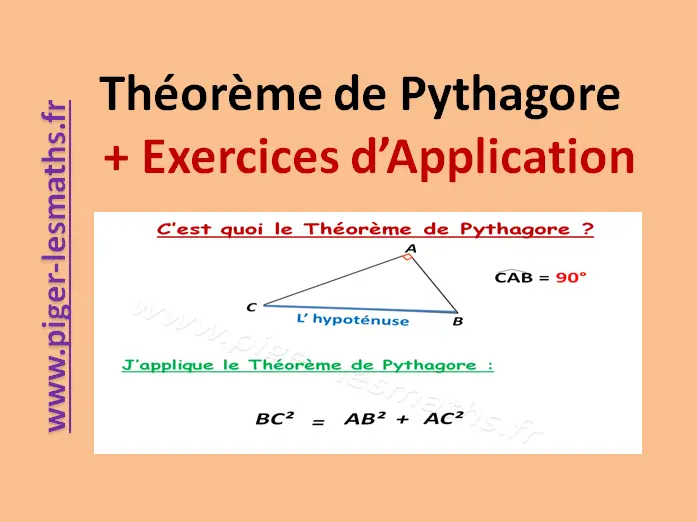 Theoreme De Pythagore Et Triangle Rectangle Piger Lesmaths Fr Theoreme De Pythagore Et Triangle Rectangle Piger Lesmaths Fr