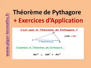 Théorème de Pythagore, triangle rectangle et hypoténuse