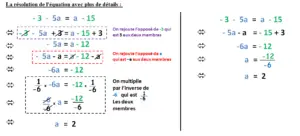 premier exercice sur comment resoudre une équation avec des notions de base