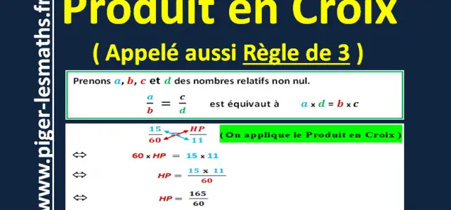 produit en croix avec exercices d'application