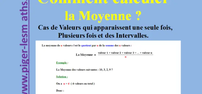 Comment calculer une moyenne d' une série statistiques cours de maths 3ème