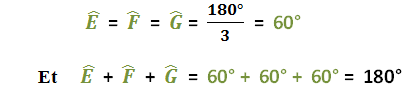 triangle équilatéral propriété des angles