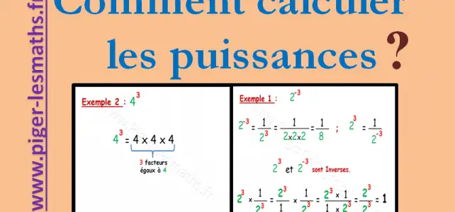 puissance exposant positif et négatif comment déterminer le signe