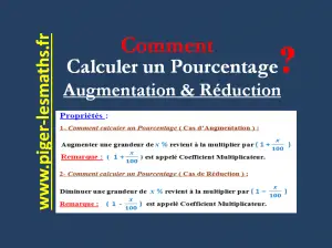 calcul pourcentage augmentation réduction