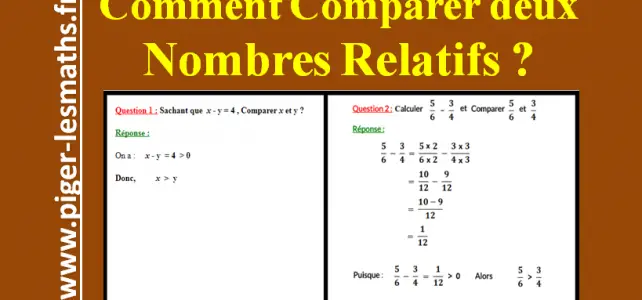 comparer deux nombres relatifs