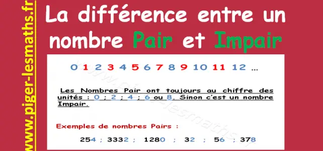 la différence entre un nombre pair et impair