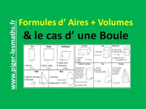 aire et volume formule du volume d'une boule et l'aire d' une sphère