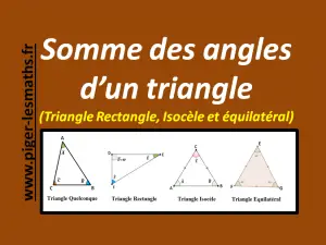 somme des angles d'un triangle est égale à 180 degré