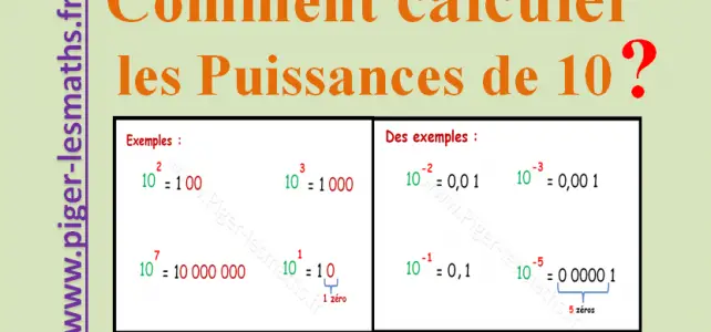 puissance de 10 d' exposant positif ou négatif