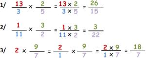 exercices corrigés sur la multiplication de fractions