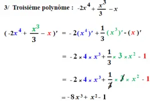 comment calculer la dérivée d'un polynôme