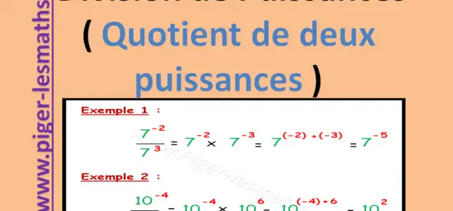 division de puissance quotient de puissance