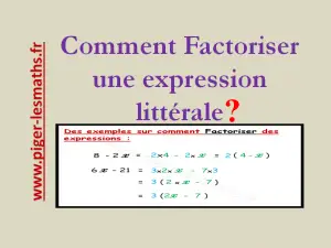 comment factoriser une expression littérale