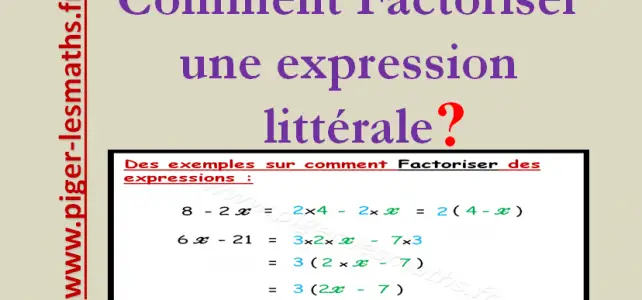 comment factoriser une expression littérale