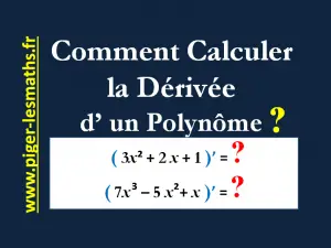 dérivée d' un polynôme et les 4 notions à savoir