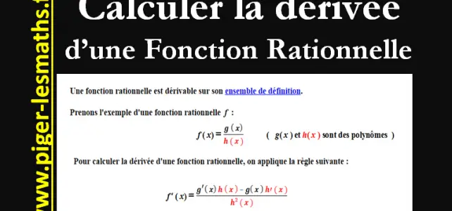 comment calculer la dérivée d' une fonction rationnelle