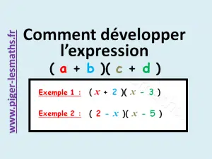 double distributivité et comment développer l'expression a+b)(c+d)