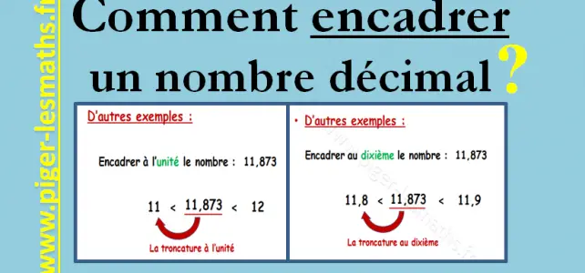 encadrement d' un nombre décimal méthode