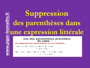 règles de suppression des parenthèses dans une expression littérale