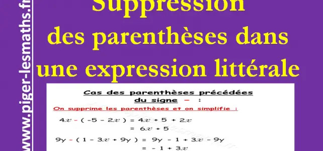 règles de suppression des parenthèses dans une expression littérale