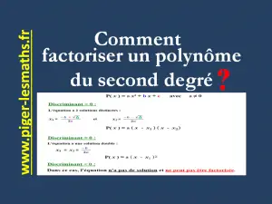 factoriser un polynôme du second degré