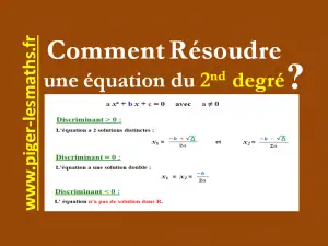 résoudre une équation du second degré en fonction de la valeur du discriminant delta