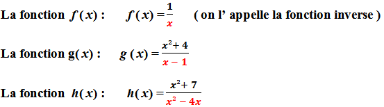 ensemble de définition d' une fonction rationnelle des exemples de fonctions rationnelles