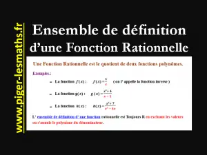 comment définir l' ensemble de définition d' une fonction rationnelle