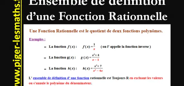 comment définir l' ensemble de définition d' une fonction rationnelle