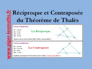 cours en vidéo sur la réciproque du théorème de thalès et sa contraposée