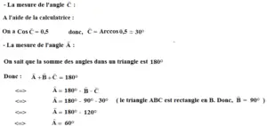 calcul du cosinus et sa réciproque