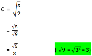 premier exemple sur le calcul de racine carrée d' un quotient de nombres positifs