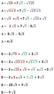 racine carrée et exemples de simplification des expressions