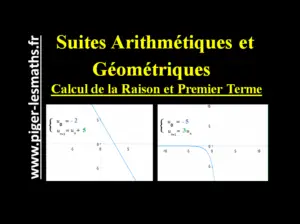 suites arithmétiques et géométriques calcul raison et premier terme