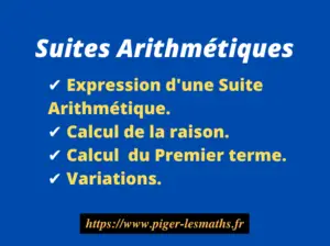 suites arithmétiques, pigerlesmaths